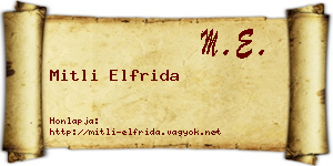Mitli Elfrida névjegykártya